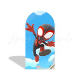 Spidey And His Friend Cartoon Happy Birthday Party Arch Backdrop Wall Cloth Cover